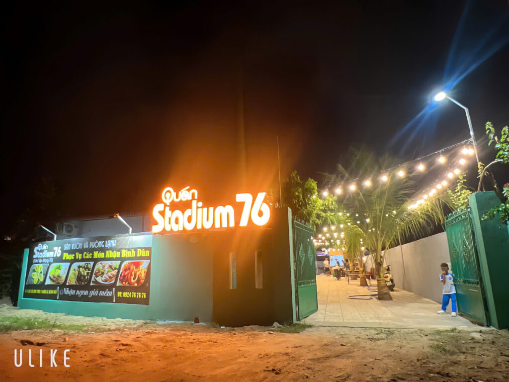 không gian quán nhậu stadium 76 quảng ngãi