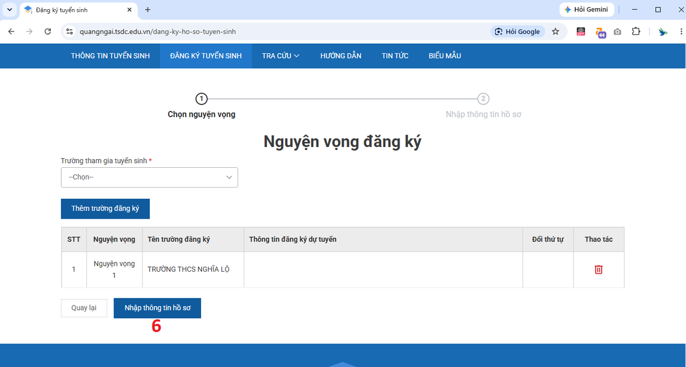 đăng ký tuyển sinh thcs ảnh 4